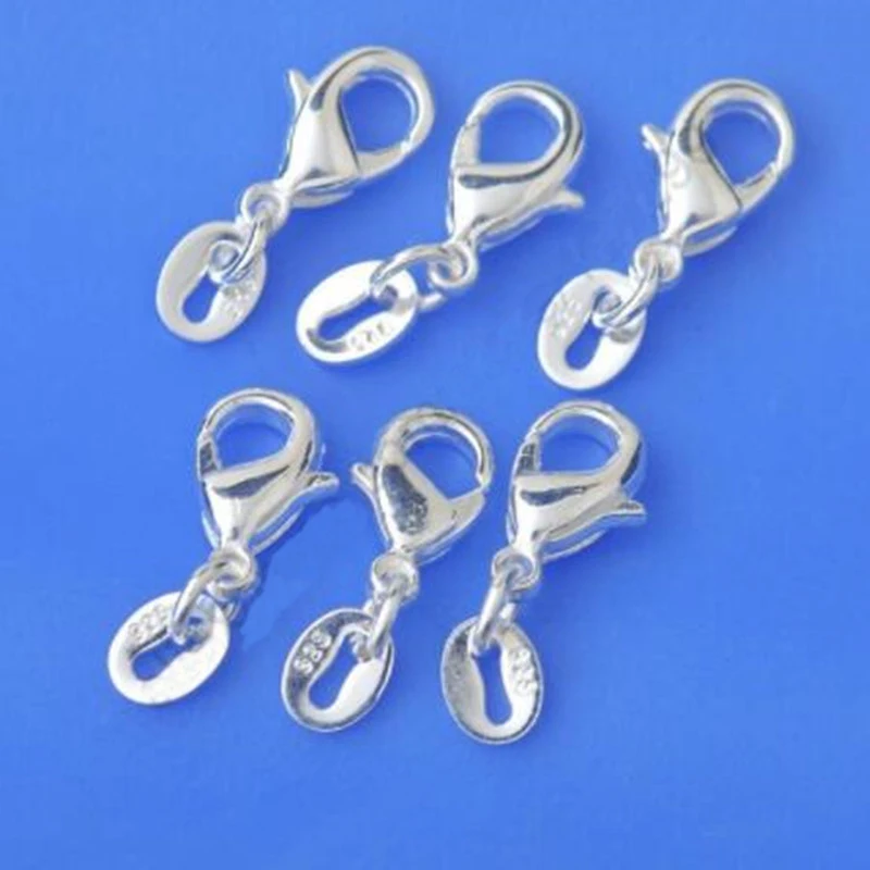 

Jewelry Findings 50PCS Genuine Real Pure 925 Sterling Silver Lobster Clasp+Jump Rings 925 Tag Fittings Connector Components Bulk