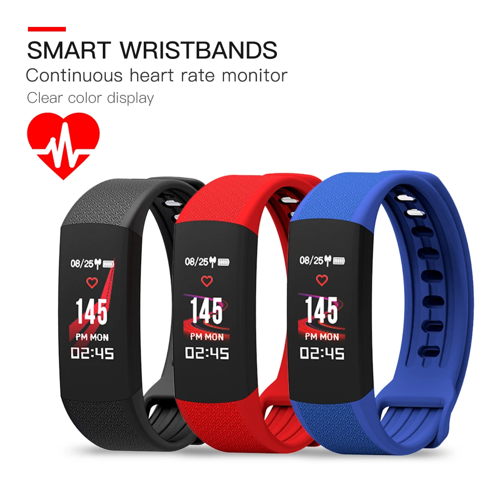 Men Bluetooth 4.0Sports Smart Wristband  Wristwatch Health Monitor Heart Rate Monitor Swimming Fitness Wristband For IOS Android
