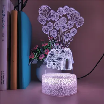 

Bluetooth Speaker Pixar Cartoon UP 3D LED Night Light Action Figure 7 Colors Touch Optical Illusion Table Lamp Home Decoration