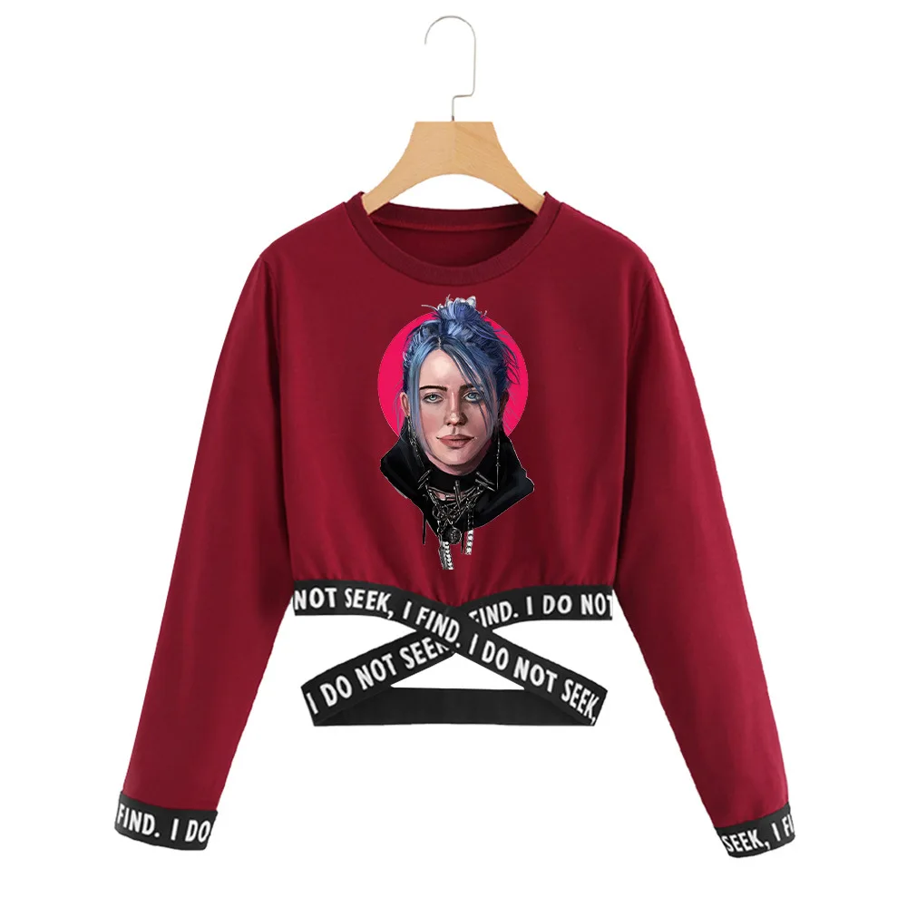 Billie Eilish уличная модная толстовка с капюшоном для женщин и мужчин, пуловер с капюшоном и длинным рукавом, Спортивная Толстовка в стиле хип-хоп, одежда для девочек, Топ - Цвет: red - style 6