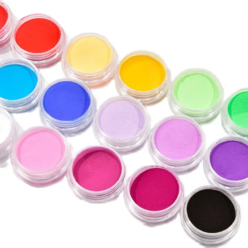 18 Colors Acrylic Nails Powder Acrylic Powder for UV Nail Art Polymer Builder New Carving Pattern 3d Manicure nail powder acrylic nail powder
