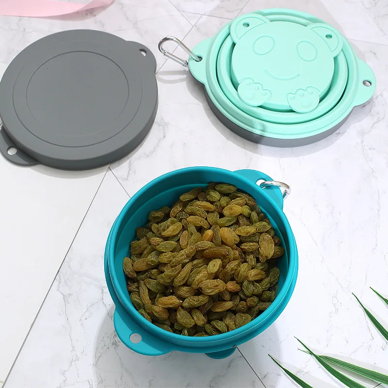 

Creative Portable Silicone Foldable Bowl Camping with Meal Extendable Container Amazon Hot Selling Silica Gel Life Supplies