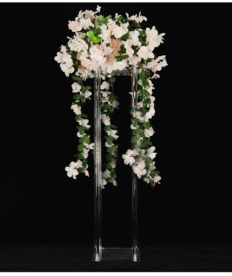 Floor Vase Clear Acylic Flower Vase Table Centerpiece For Marriage Vintage Floral Stand Columns For Wedding Decoration