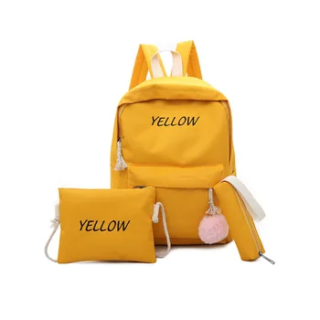 

3PCS/SET casual School Backpack Style Female College Students Back Pack Schoolbag For teenager Letter Printing Girl Knapsack