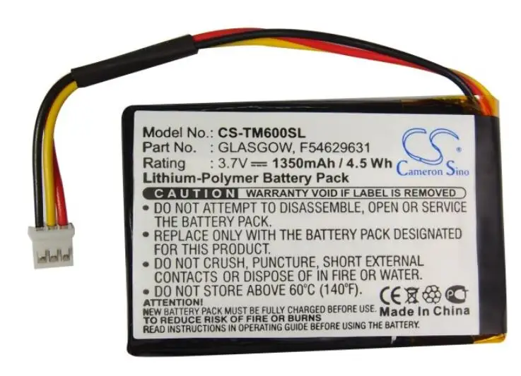 

cameron sino 1350mah battery for TOMTOM One V1 F54629631 GLASGOW GPS, Navigator Battery