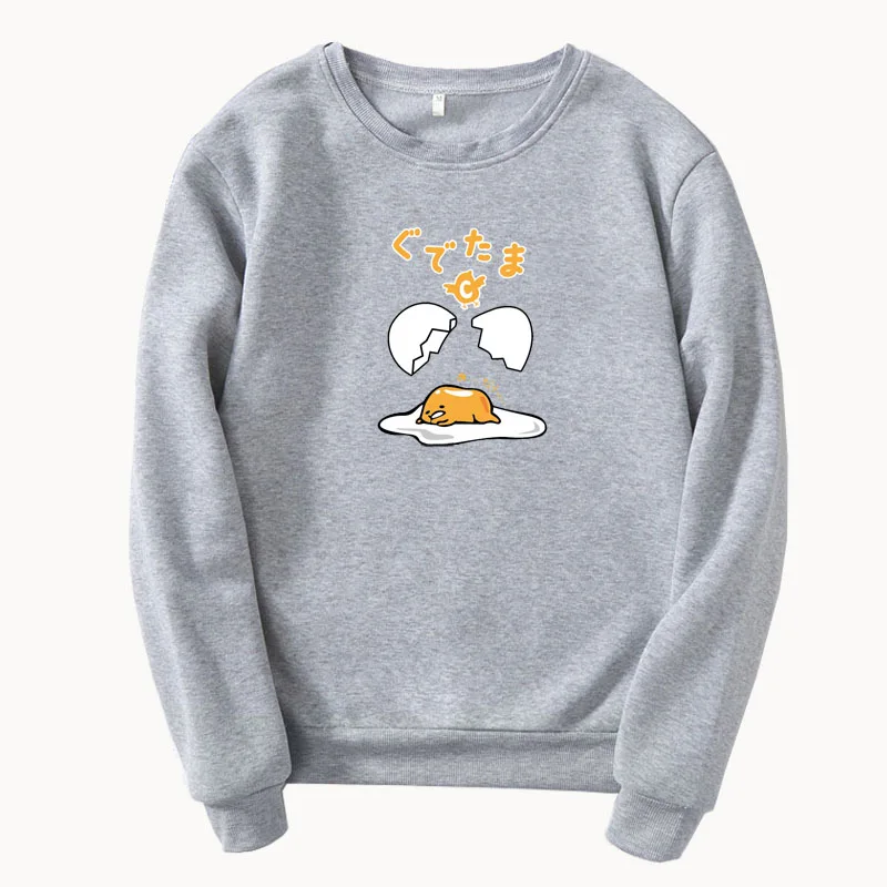 Новая Толстовка gudetama, японская Женская Толстовка Harajuku,, плюс бархат, круглый вырез, пуловер, Толстовка XL, уличная одежда