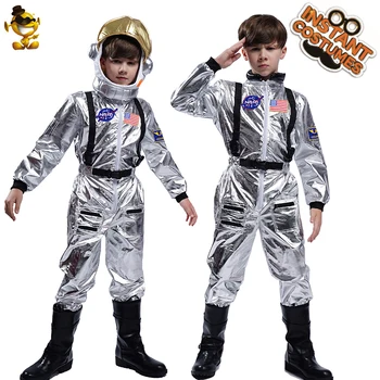 

Children's Astronaut Costume Masquerade Christmas Party Boy Space Sliver Astronaut Clothes