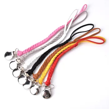 

Wholesale Leather Pacifier Clips Chain Dummy Clip Braided Clip Nipple Holder Soother Chain For Infant Baby Feeding Dropshipping