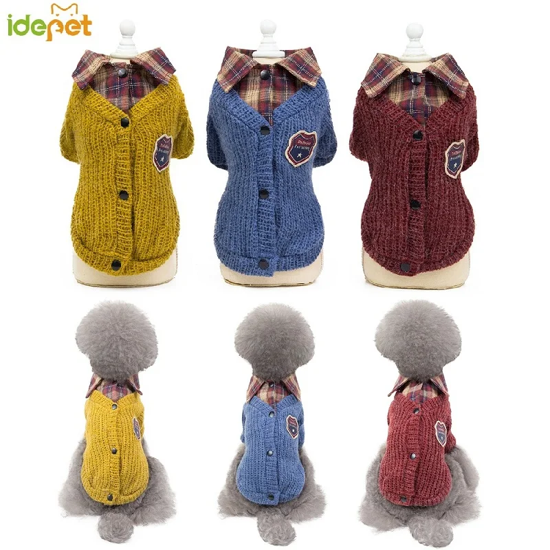

Pet Sweater Dog Clothes For Large Small Dogs Uniform Cat Clothing For Pet Dog Coat Sweater Dogs Jacket Chihuahua Plaid Cat Shirt