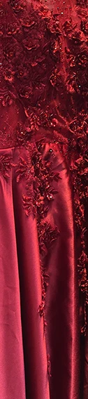 Женское атласное вечернее платье SSYFashion, роскошное длинное бальное платье без рукавов, с цветочным кружевом и бисером, банкетное платье для свадебных торжеств и выпускных вечеринок - Цвет: wine red