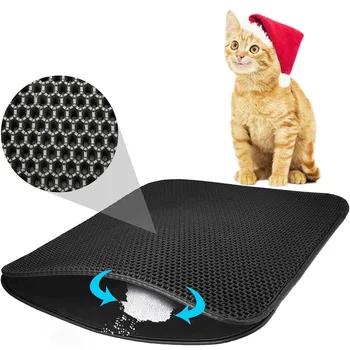 

1 Pcs Waterproof Pet Cat Litter Mat Foldable Double-Layer Cats Mat Layer Pet Litter Cat Non-slip Pet Litter Cat Mat Floor