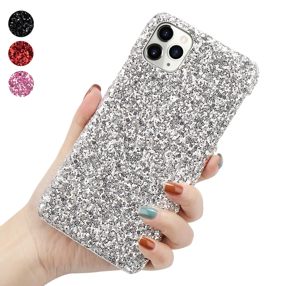 Блестящий чехол для IPhone 11 Pro Max X Xr Xs 8 SE2020 12 Mini тонкий шикарный защитный Coque Funda Apple 7 6S