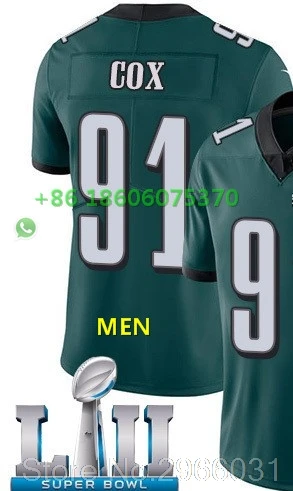 For men Супер патч A+++ Качественная мужская футболка для взрослых 86 Zach Ertz 91 fletcher cox 11 carson wentz 9 Nick Foles bowl Philadelphia - Цвет: For men