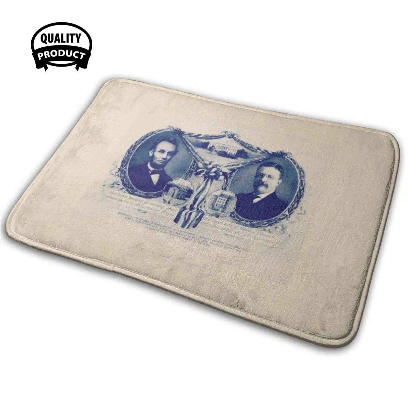 Abraham Lincoln E Theodore Decoder-1906 Morbido E Interessante Tappeto Per Articoli Da Camera Tappeto Abraham Lincoln President Lincoln Teddy