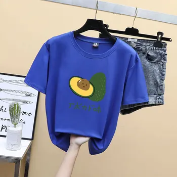 

2020 New Short Sleeve T-Shirt Women's Loose Round Neck Hedging Print Women's Tops Casual