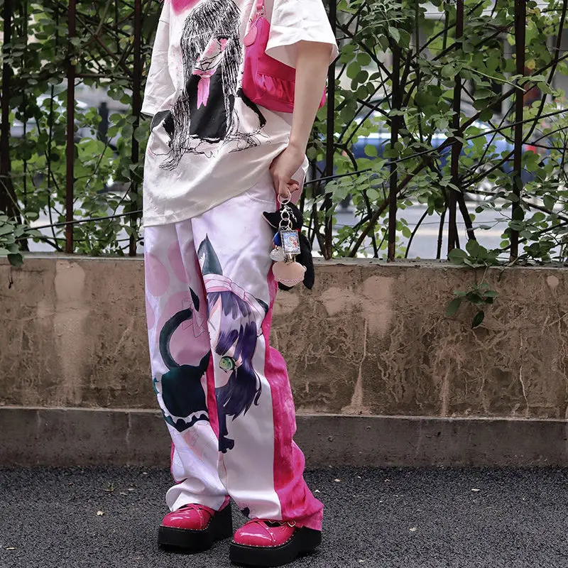 Kawaii Pink Japanese Anime Printed 