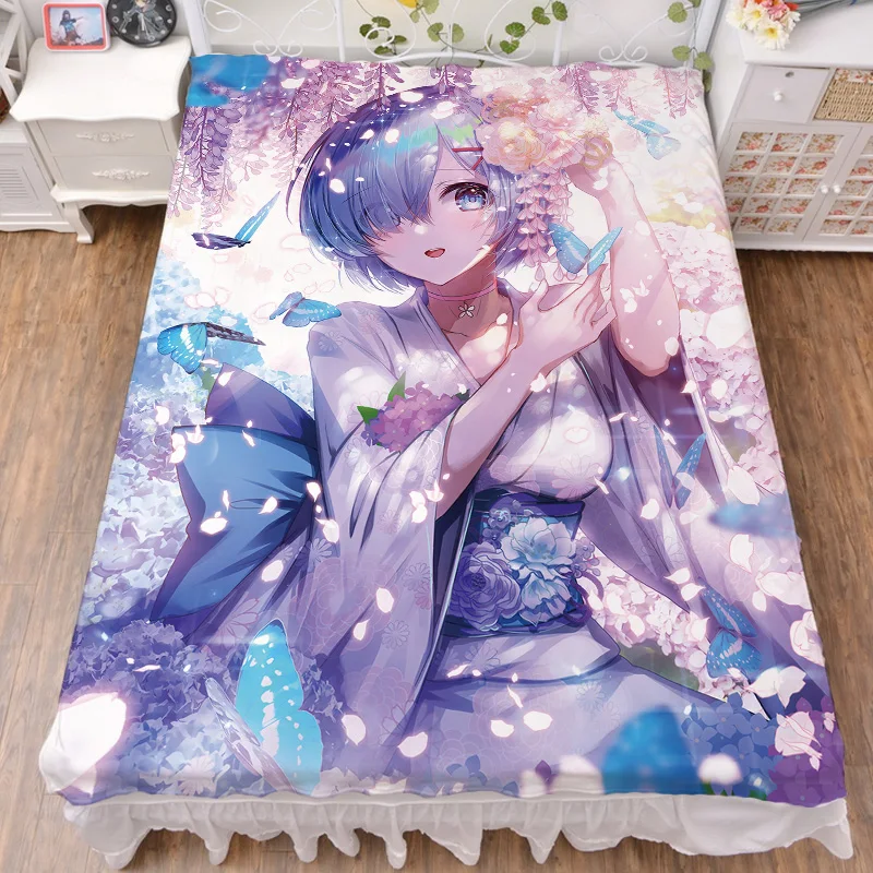 August японское аниме Re Zero kara Hajimeru Isekai Seikatsu постельное белье из молочного волокна и фланелевое одеяло летнее одеяло 150x200 см