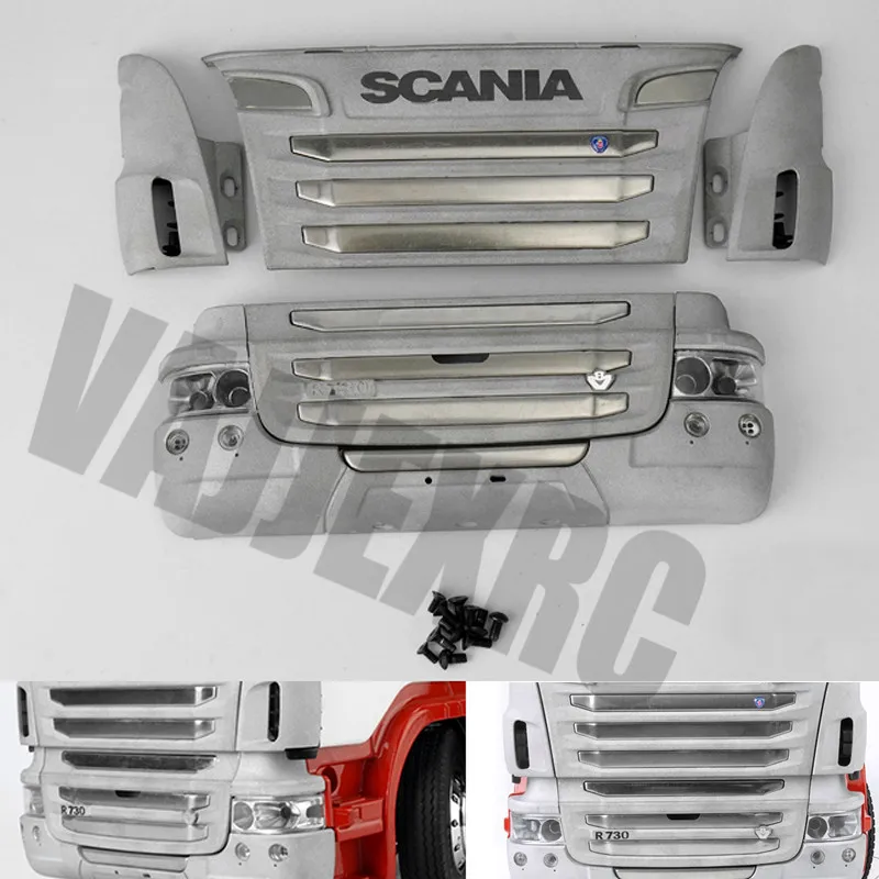

Aluminum Alloy Air Intake Cover Bumper Upgrade Kit Assembly for 1/14 Scale Remote Control Tractor Scania R470 R620