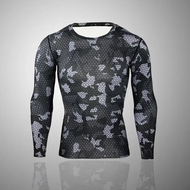 Camouflage t-shirt 2 Камуфляжный спортивный костюм для мужчин рашгарда ММА с длинными рукавами футболка для мужчин милый костюм Детская Подростковая Фитнес рубашка термобелье - Цвет: Camouflage t-shirt 2