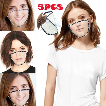 

5PCSCloth Masks Reuseable Mouth-muffle Washable Mouth Cover FaceMasks Protective Face Mask For The Deaf And Hard Of Hearing