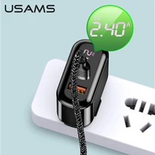 USAMS 18W PD3.0 QC 3.0 Fast Charger With Cable For Iphone 8 plus X XR XS Samsung Huawei Xiaomi USB C Fast Chargeing Cable Set