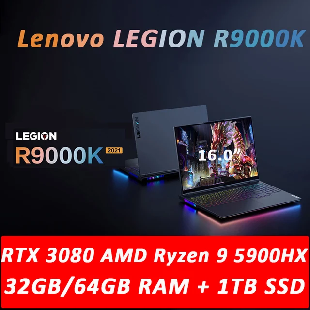 New Lenovo Legion R9000K Gaming Laptop 2021 e-sports 16inch AMD R9 ...