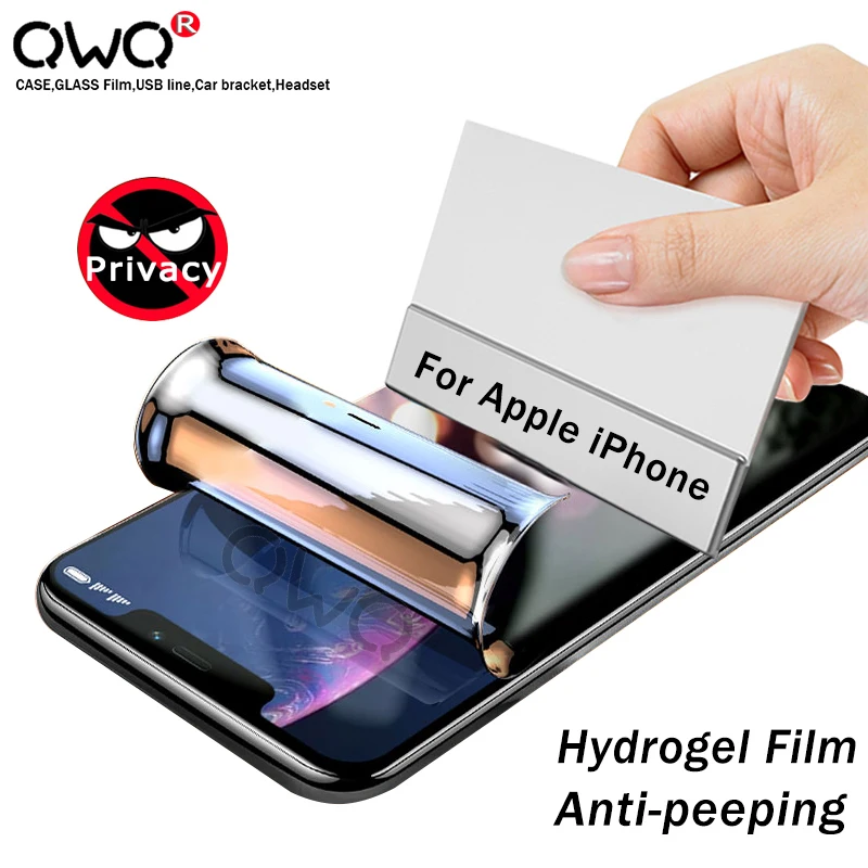 Защита для экрана от подглядывания Apple iPhone 11 Pro XR X XS Max конфиденциальность мягкая Гидрогелевая пленка 7 8 6 6S Plus
