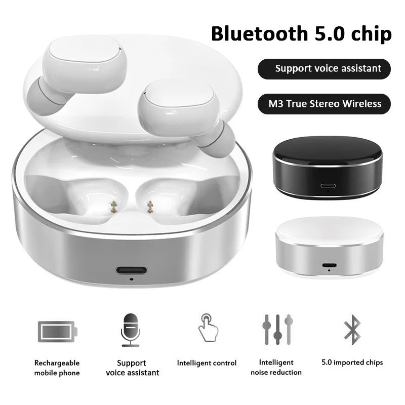 TWS Bluetooth Headset Mini Wireless 5 0 Sports Stereo Smart Touch Headphone Private Mode Sliding Cover Binaural Separated Design