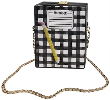 

QZUnique Women's PU Leather Handbag Notebook-Shaped Crossbody Bag Lock Shoulder Bag Embroidery Purse Horizontal