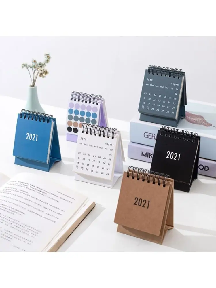 

2021 Mini Calendar Standing Desk Coil Calendar Desk Stand Up Calendar - Dec 2021 girls love