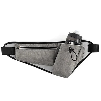 

Running Belt Waist Pack With Water Bottle Holder For Men Women Water Resistant Double-deck Waist Pouch For Cycling Runner