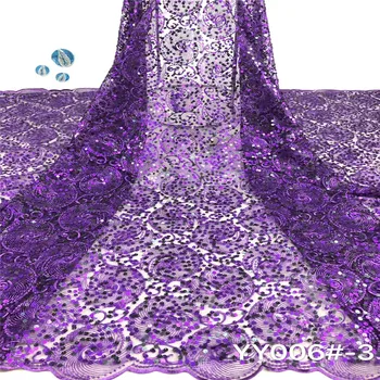 

Madison Latest French Nigeria sequins Embroidered Laces Fabric 2020 High Quality Design African voile Lace Fabric For wedding