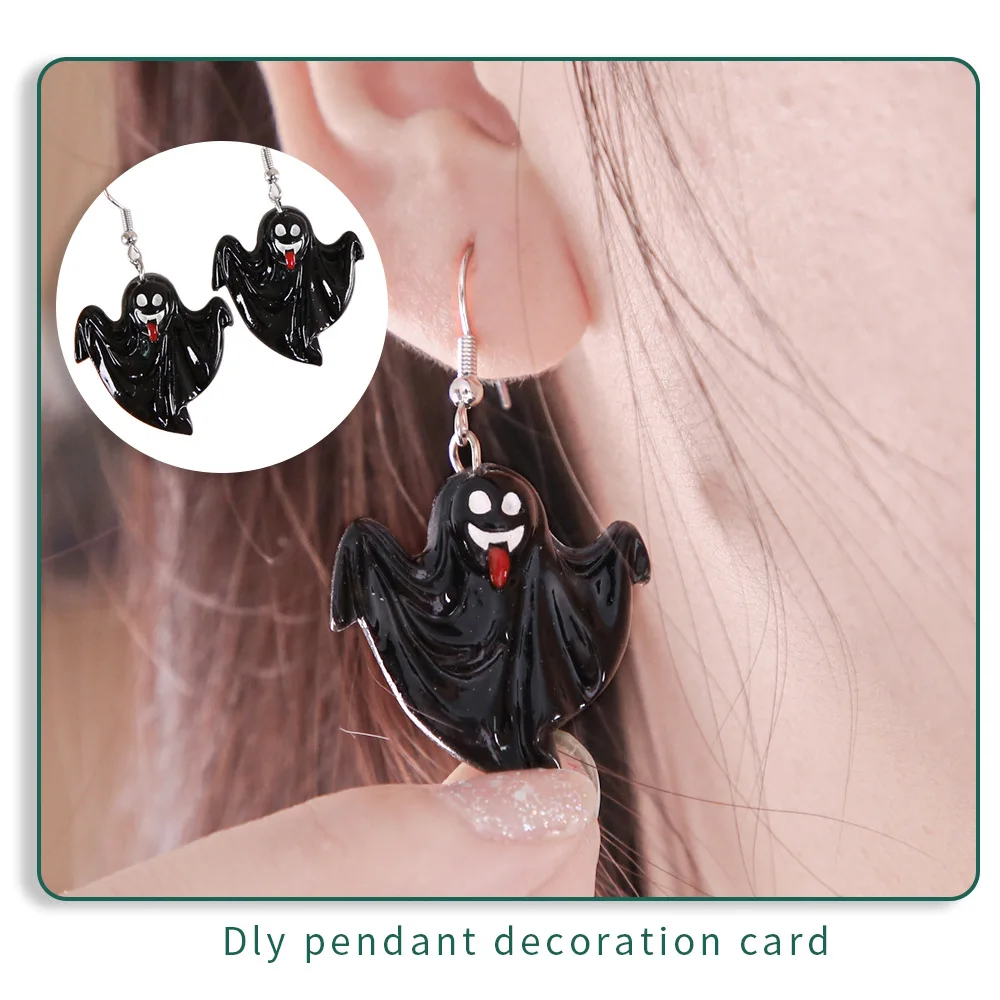 

12 Pair Ladies Girls Funny Pumpkin Ghost Bat Eyes Devil Ear Hook Earrings Dance Dress Up Decor Adult Child Purim 2022