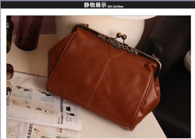 

Ougger Small Women Handbags Shoulder Bags European and American Style Brown PU Wing bag for Shopping