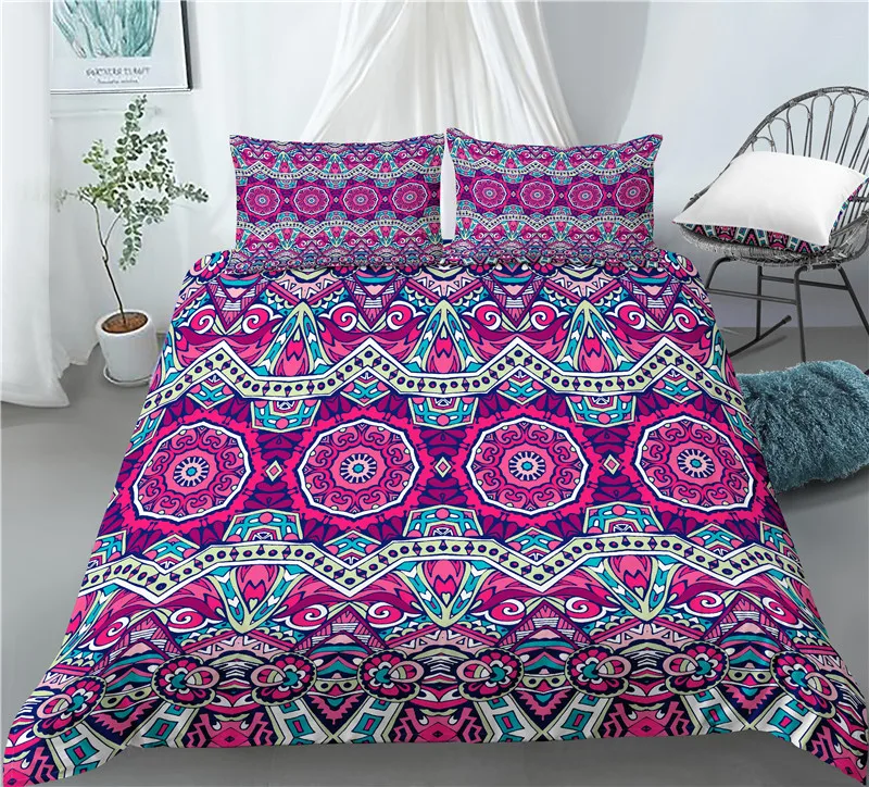 Home Living Luxury 3D Bohemia Print 2/3Pcs Comfortable Duvet Cover PillowCase Bedding Sets EU/US/AU Size