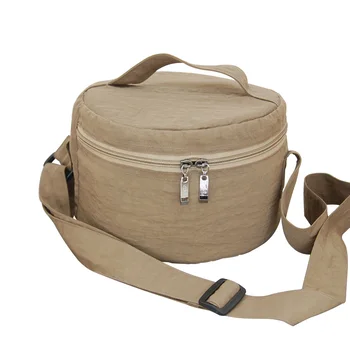 

Portable Round Zipper Closure Carry Bag Accessories Buddhism Singing Bowl Adjustable Strap Practical Storage With Handle Canvas