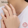 Modian 100% Real 925 Sterlihg Silver Rhombus Clear CZ Stackable Finger Rings For Women Engagement Wedding Statement Fine Jewelry ► Photo 3/6