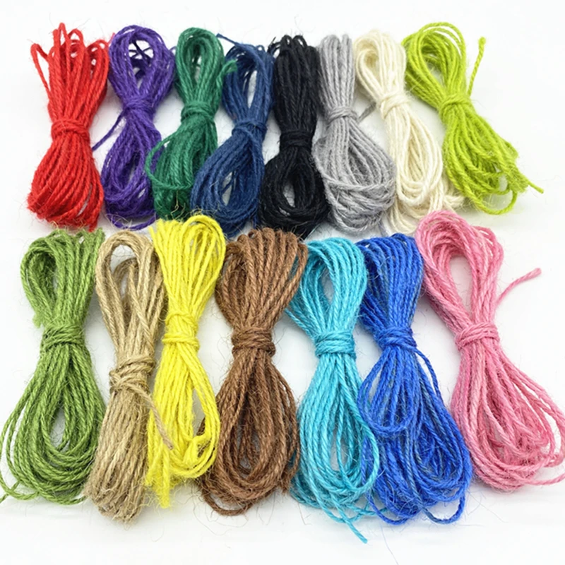 5 yards 2mm Natural Burlap Hessian Jute Twine Cord Hemp Rope String Gift Packing Strings