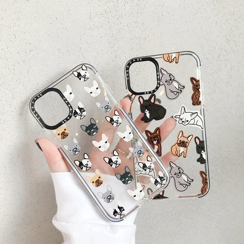 Модный чехол для телефона с изображением бульдога iPhone 7 8 Plus мультяшной собакой 11