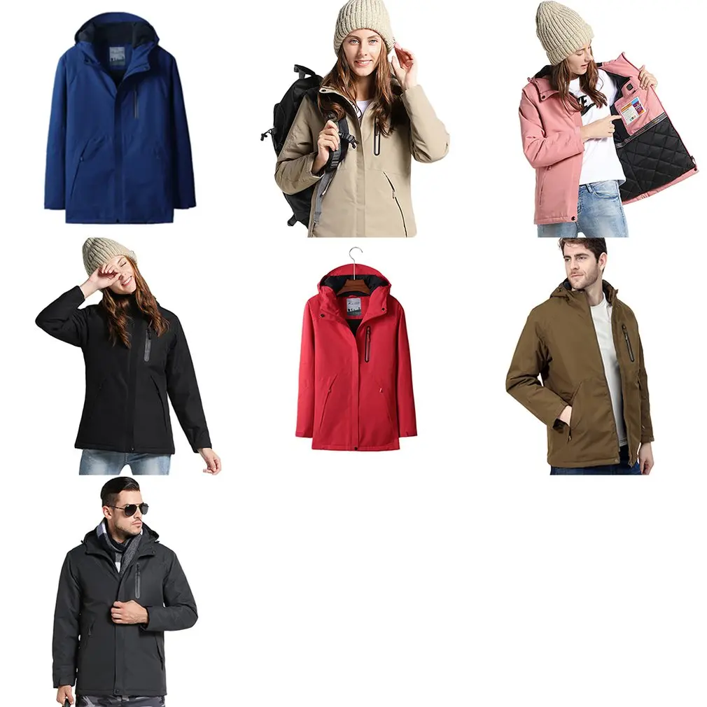 

Outdoor Jackets Men And Women Smart Usb Heating Cotton Clothing Autumn And Winter Warm Mountaineering Clothing Large Size Coat