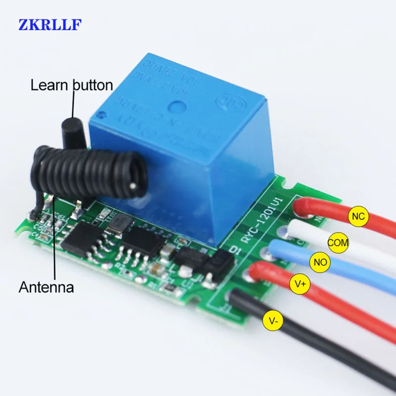 Universal Wireless Remote Control Switch DC 12V 1CH 433Mhz Relay Receiver and AB buttons RF Transmitter Electronic Lock Control DIY-2