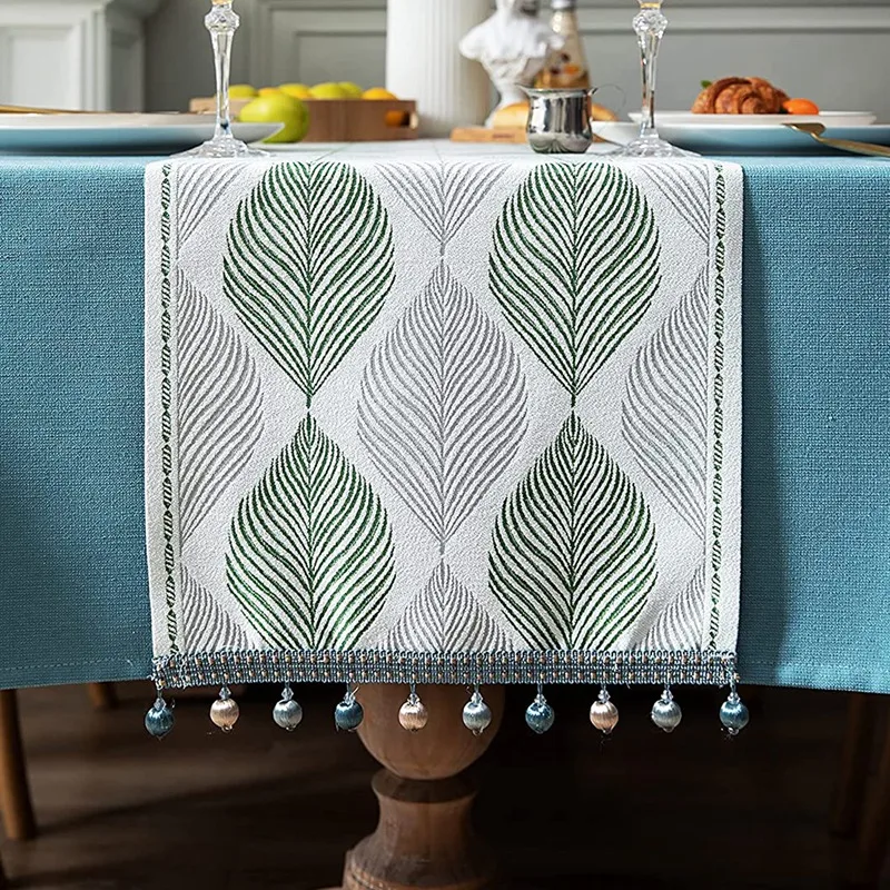Cotton Linen Table Runner 72 Inches Long, Spring Table Runners