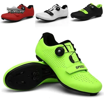 

2020 new mountain biking shoes bicycle riding shoes outdoor large size sports road bike lock shoes single shoes QX896