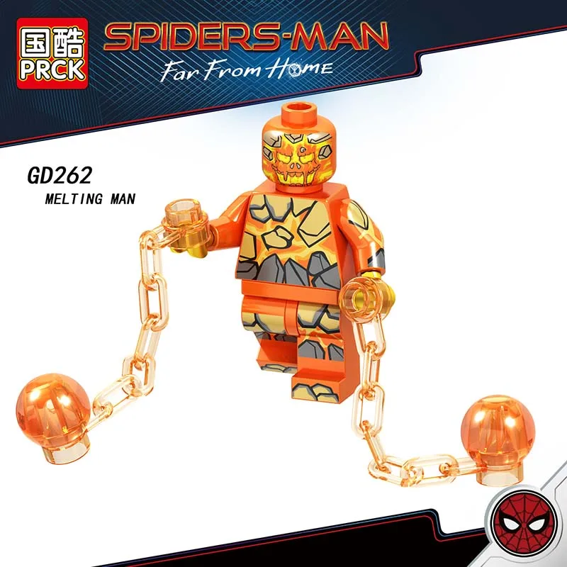 

Single Sale Compatible LegoINGlys Super Heroes Spider-Man 2 Far From Home Melting Man Hydro-man Mysterio Figure Blocks Toys GifT