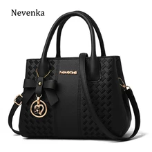 Nevenka, Женская винтажная сумка, Повседневная Сумка-тоут, модная женская сумка-мессенджер с бантом, на плечо, с верхней ручкой, кошелек, кожаный