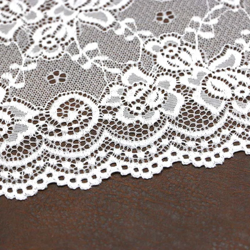 150mm Width White Elastic Lace Fabric French Hollow Underwear Lace Trim Curtain Tailing Decoration Clothes (3 meters/roll) Lace Ribbon Lace Fabric Lace Sewing Accessories Lace Sewing Supplies Lace Accessories Lace Garment Accessories Lace Decoration Lace Hair Accessories