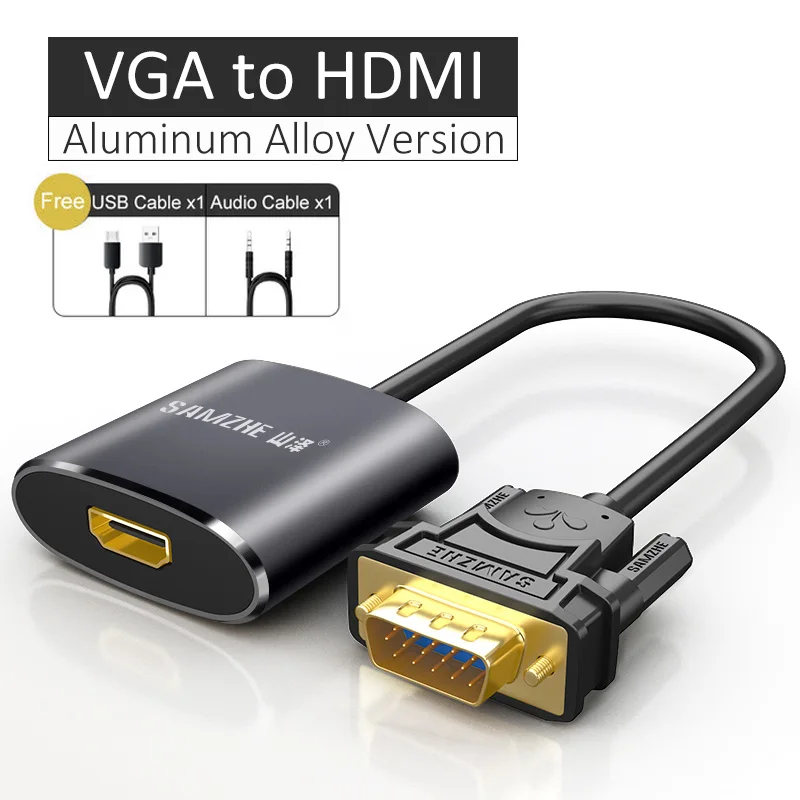 SAMZHE Тип C к HDMI/Тип C к VGA/преобразователь из VGA в HDMI кабель адаптер для Macbook, huawei, XiaoMi, samsung ноутбука - Цвет: VGA to HDMI