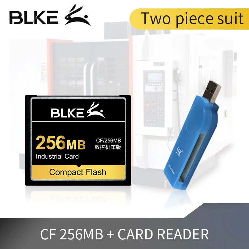 Комплект из двух предметов BLKE CF card+ кардридер Compact Flash card 4 Гб 2 Гб 1 ГБ 512 МБ 256 Мб 128 МБ для станка/ЧПУ/Fanuc карта памяти - Емкость: 256M and card reader