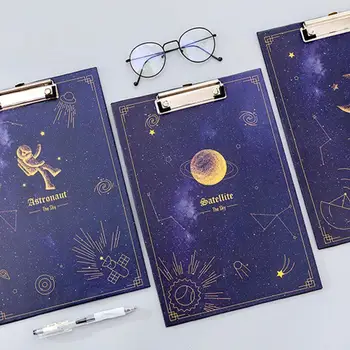 

1PC A4 Starry Sky Clipboard Clip FileFolder Writing Pad WordPad Document Holders Board Clamp School Office Stationery Supplies