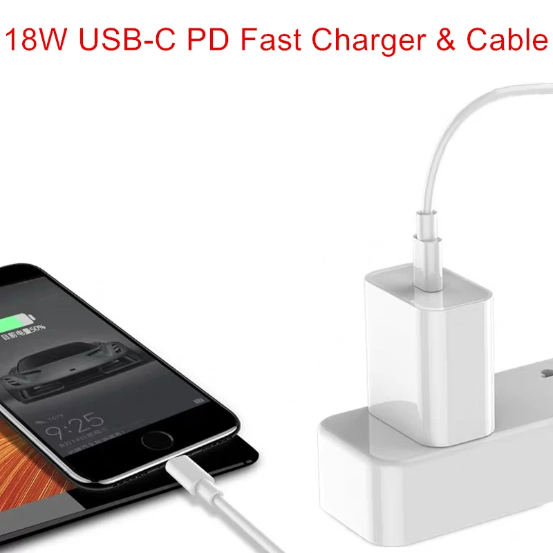 18 Вт USB-C выход PD быстрое зарядное устройство для iPhone 11 Pro Max X XR XS MAX 8 Plus iPad Pro Быстрая зарядка EU/US адаптер питания USB-C кабель